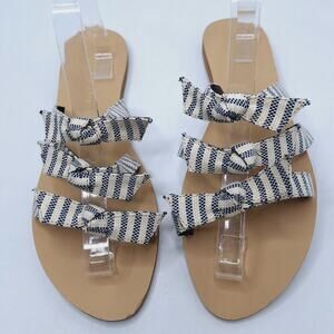 Kelly & Katie Kanton Sandals 10 Bows Stripe Tomato Girl Beach Italian Summer60